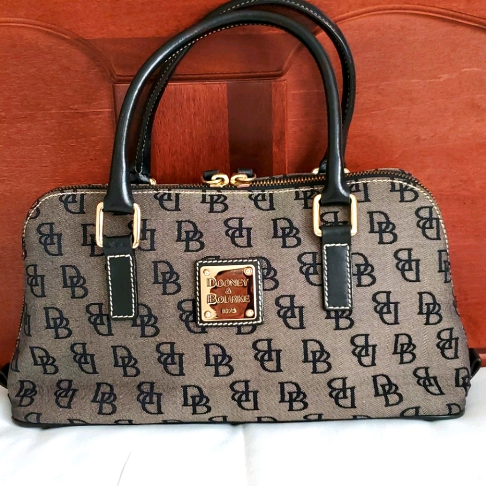 Dooney & Bourke Black Mini Bag with Gold Accents